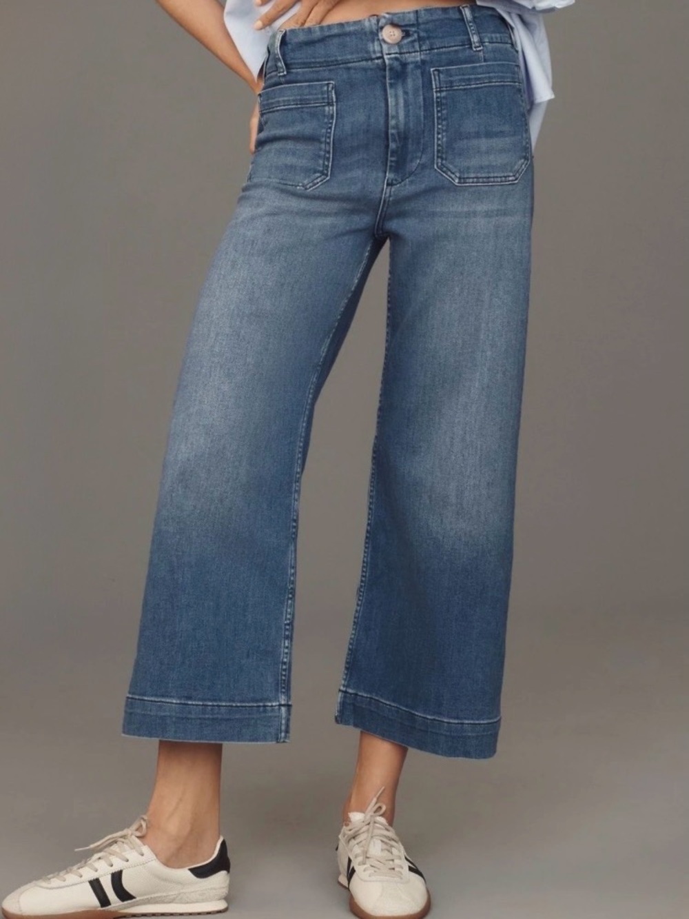 Maeve Anthropologie Colette Cropped Wide Leg Jeans Women size 26
